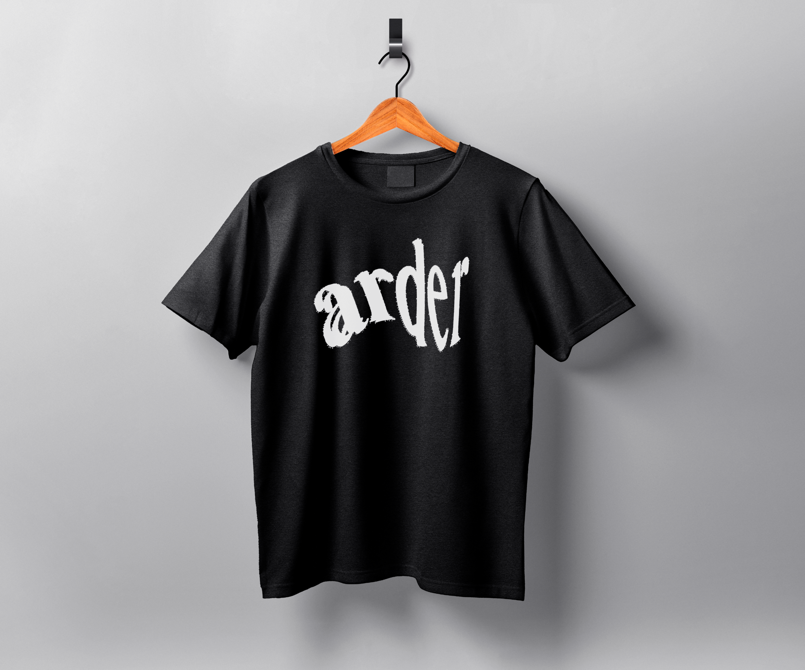 simulação camiseta preta frontal
